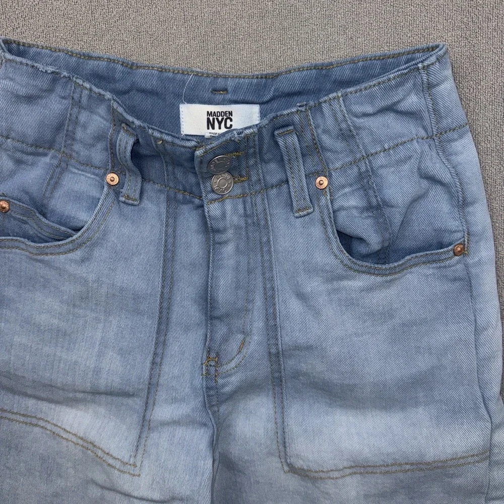 Madden NYC Denim Cargo Shorts Womens Size 0 Blue‎ Jean